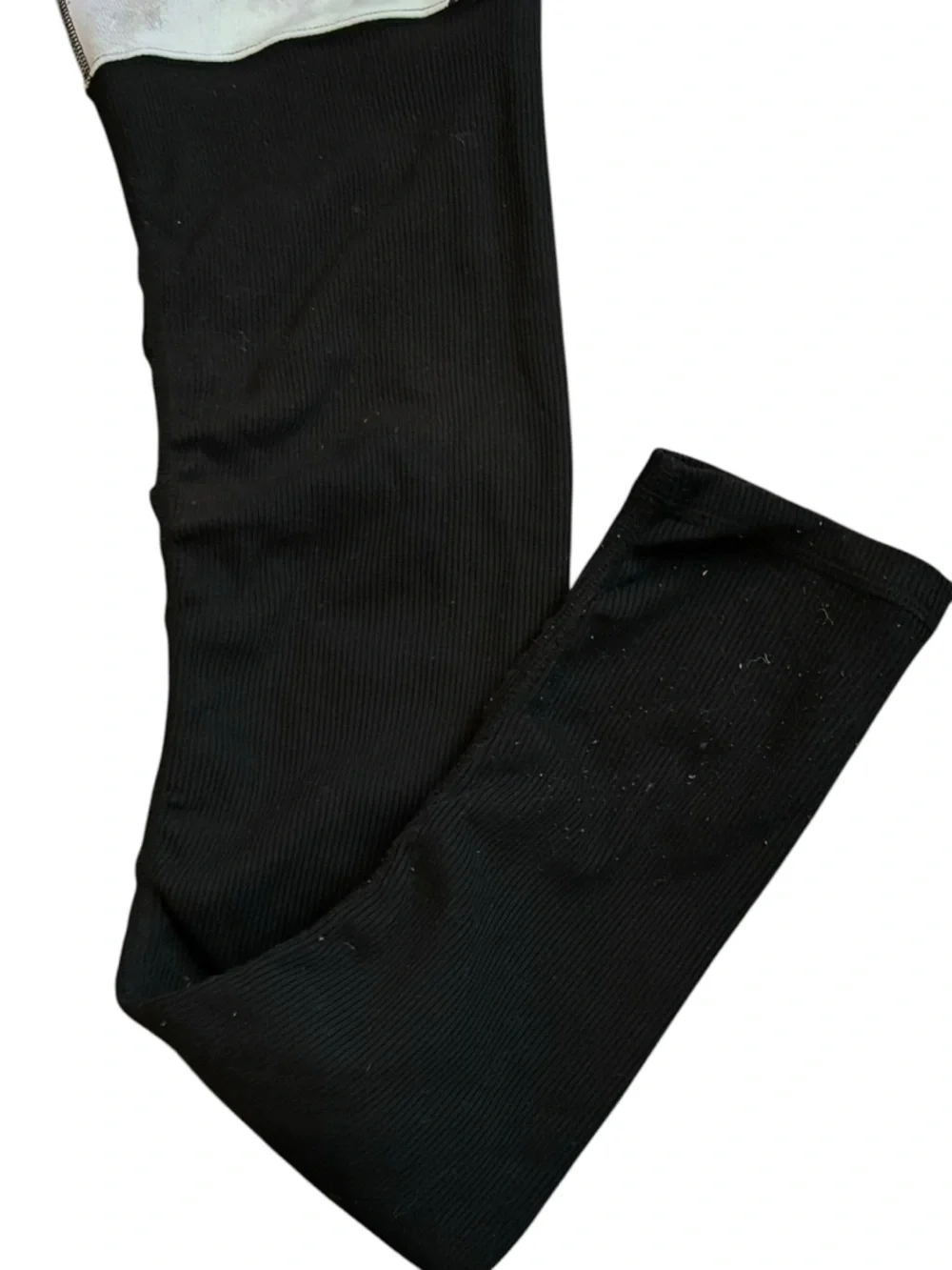 ALO Yoga Purple White Marble Print Goddess Leggings w Ribbed Black Trim, L